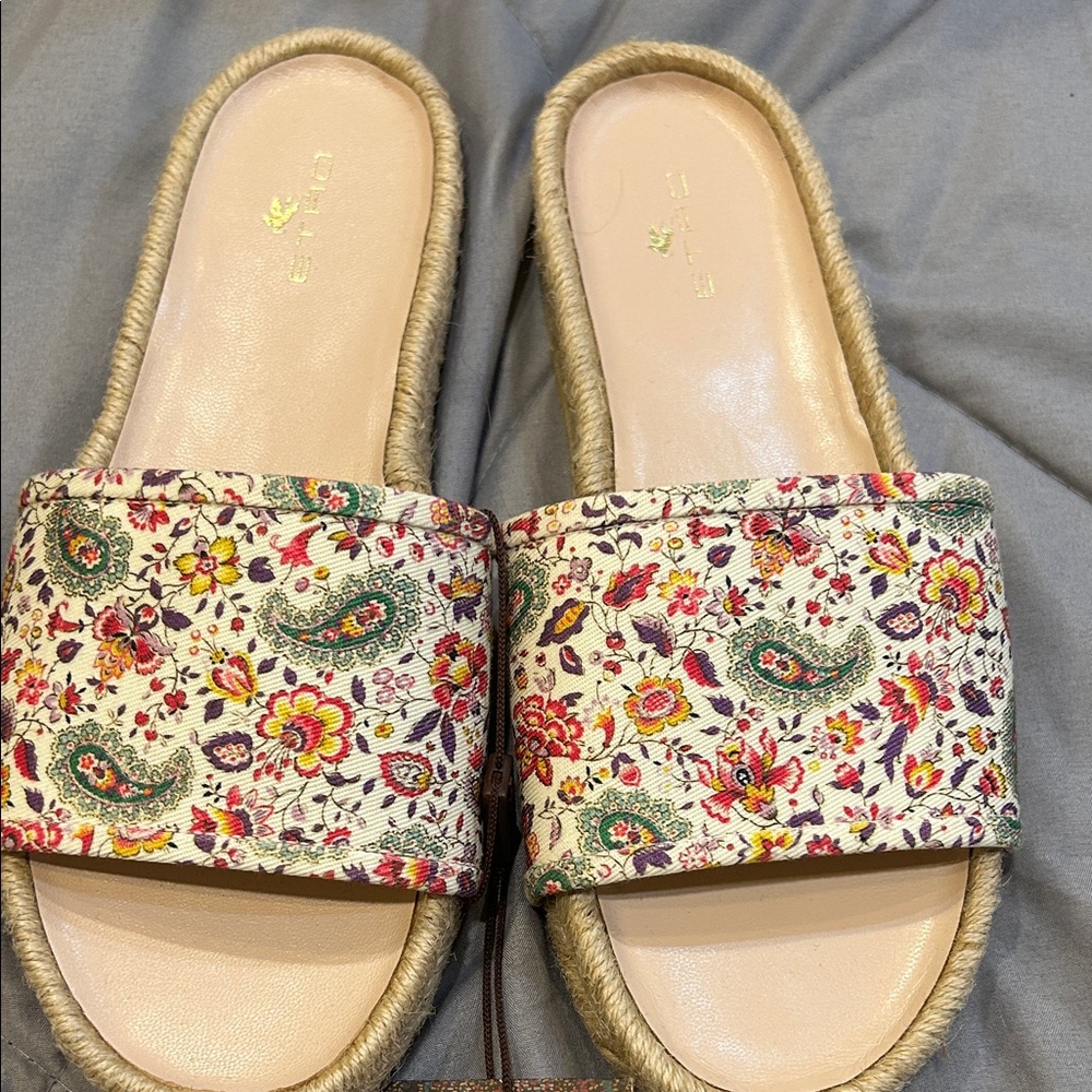 Etro brand Floral Slide Sandals